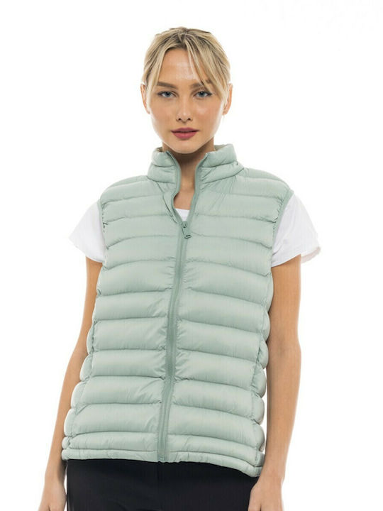 Splendid Kurz Damen Ärmellos Puffer Jacke Mint