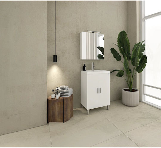 Drop Roma 50 Countertop with Sink & Mirror L50xW39xH80cm White