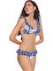 Bikini-Set Blumen Blau
