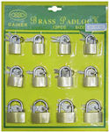 Padlock Brass with Key 20mm 12pcs