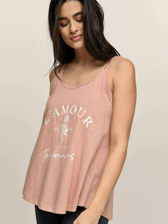 Bodymove L'Amour 1304 Women's Summer Blouse With Straps Pink 1304-1