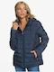 Roxy Rock Peak Women's Long Puffer Jacket Waterproof for Winter with Hood Indigo