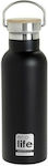 Ecolife Bottle Thermos Stainless Steel BPA Free Black 500ml with Loop 33-BO-3028