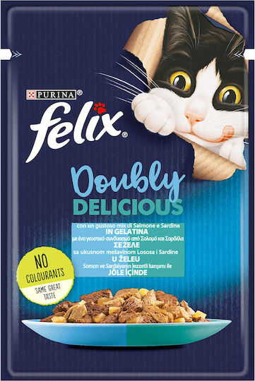 Felix Wet Cat Food Pouches with Sardine and Salmon 85gr