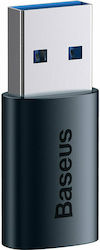 Baseus Ingenuity Convertor USB-A masculin în USB-C feminin Albastru