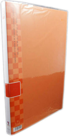 Sunfull Clipboard Flexible with 40 plastic sleeves Slides for Paper A4 Orange Display Book 1pcs