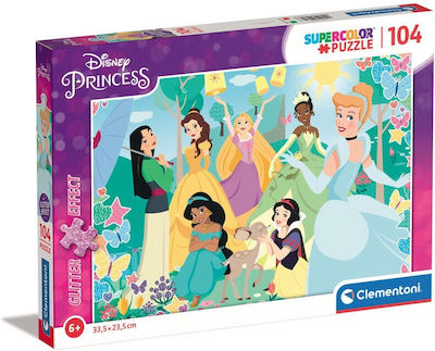 Kids Puzzle Glitter Princess for 6++ Years 104pcs Clementoni