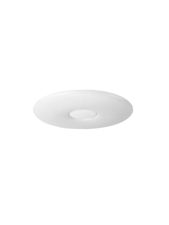 Offdarks Μοντέρνα Πλαστική Πλαφονιέρα Οροφής με Ενσωματωμένο LED σε Λευκό χρώμα