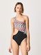 Pepe Jeans Macy One-Piece Swimsuit with One Shoulder Black