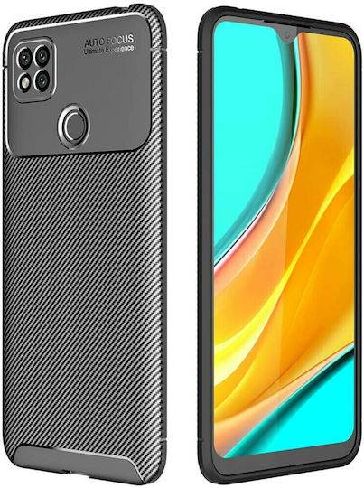 Ancus AutoFocus Carbon Fiber Back Cover Σιλικόνης Μαύρο (Redmi 9C)