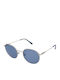Calvin Klein Women's Sunglasses with Silver Metal Frame and Blue Lens CK18104S 045