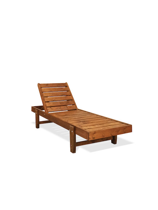 Deckchair Wooden Brown 200x71x34cm.