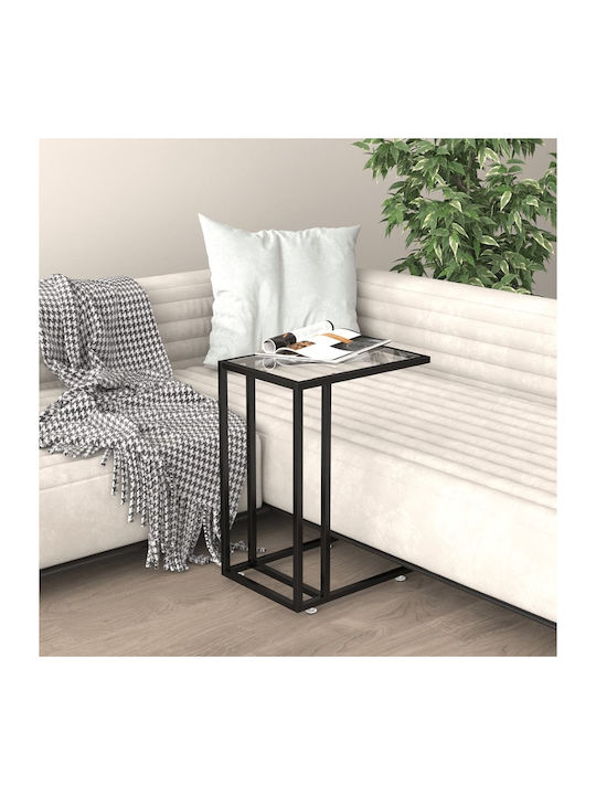 Rectangular Side Coffee Table Glass Transparent W50xL35xH65cm