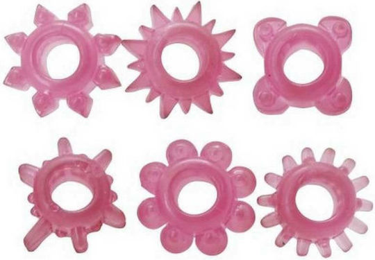 Toyz4lovers Timeless Super Stretchy Cock Rings Set Cock Rings Schwanz Rosa 6Stück