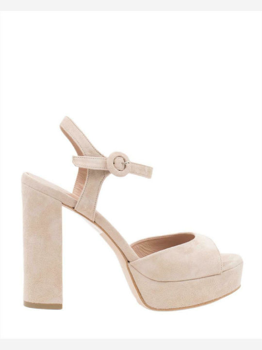 Mourtzi Suede Πέδιλα Nude