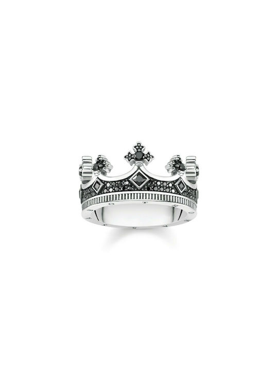 Thomas Sabo Γυναικείο Δαχτυλίδι Crown με Πέτρες από Ασήμι
