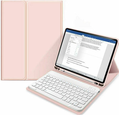Tech-Protect Smartcase Flip Cover Δερματίνης με Πληκτρολόγιο Ροζ (iPad 2019/2020/2021 10.2'')