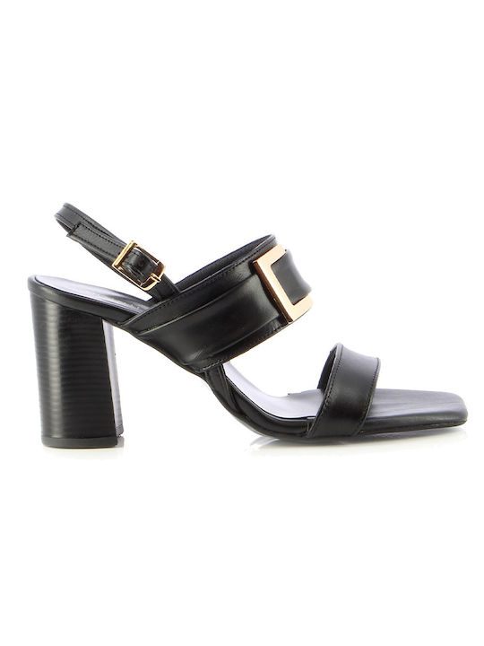 Fratelli Petridi Leather Women's Sandals In Black Colour