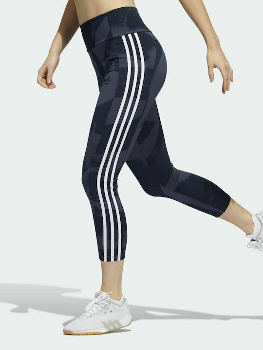 Adidas Designed Move Graphic High Training Γυναικείο Capri Κολάν Ψηλόμεσο Shadow Navy/White