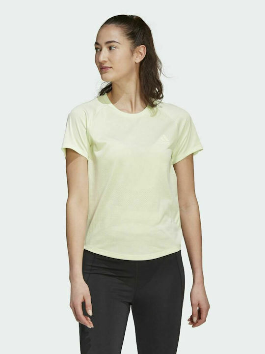 Adidas Parley Adizero Damen Sport T-Shirt Schnell trocknend Almost Lime