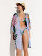 Desigual Amelia Γυναικείο Μακρύ Κιμονό Παραλίας Floral