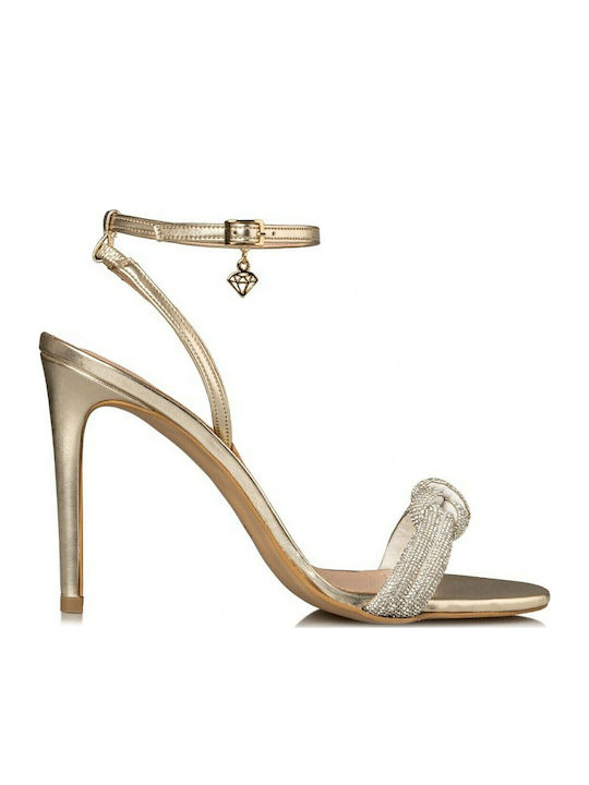 Sandals with Strass Gold