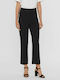 Vero Moda Women's High-waisted Fabric Capri Trousers Flare Black