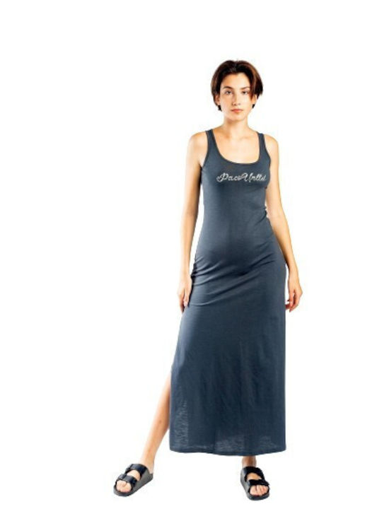 Summer Maxi Dress with Tearing Anthracite