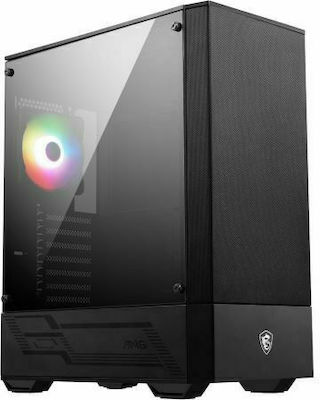 MSI MAG Forge 111R Gaming Midi Tower Computer Case with Window Panel and RGB Lighting Black