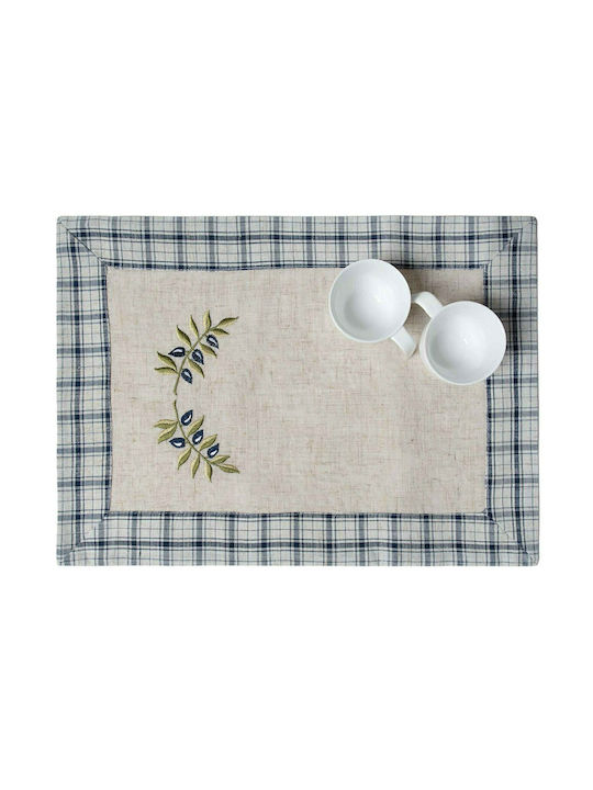 Silk Fashion Placemat Fabric Beige 50x35cm 1pcs