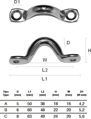 Μsonstige Schiffsausrüstung Σκάφους Edelstahl Omega-Schlaufe 8mm