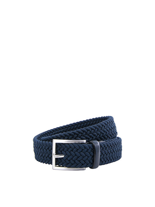 Men's Leather Belt Navy Blue