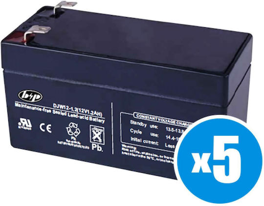 B&P UPS Batterie mit Kapazität 1.3Ah und Spannung 12V PN12706 1Stück