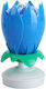 Μαγικό Κερί γενεθλίων σε σχήμα λουλουδιού μπλε χρώμα