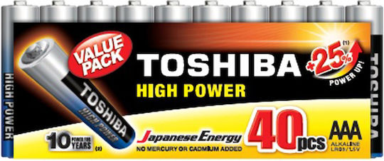 Toshiba High Power Αλκαλικές Μπαταρίες AAA 1.5V 40τμχ