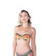 Strapless Bikinioberteil D Becher Blumen