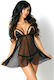 Beauty Night Yvonne Σετ Sexy Babydoll Chemise & Thong Black