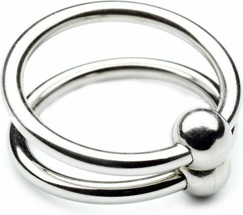 Dream Love Metal Hard Double Glans Ring 28mm Silver