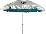 Maui & Sons 1540 Foldable Beach Umbrella Aluminum Petrol Diameter 1.9m with UV Protection and Air Vent Green