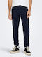 Ανδρικό Παντελόνι Cargo Ελαστικό Slim Fit Navy Μπλε