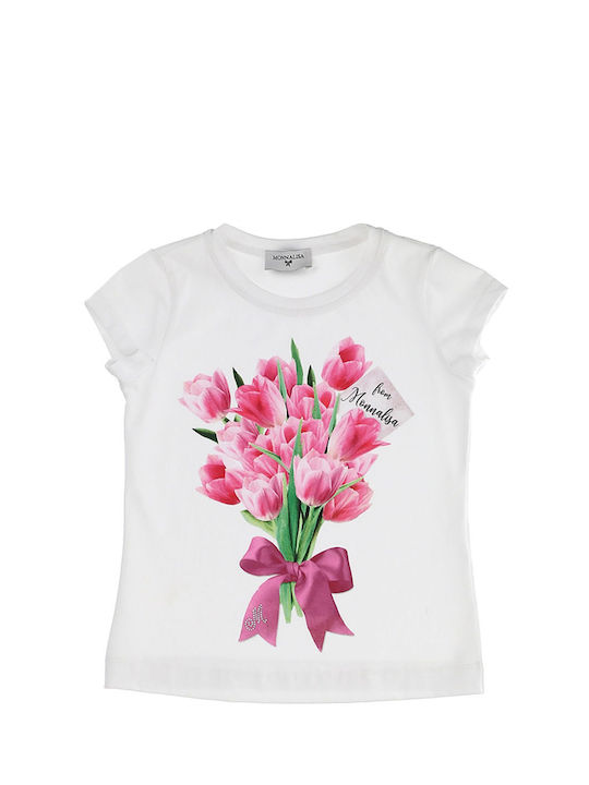 Monnalisa T-shirt with Tulips 115616SN 5201-0099 Girl