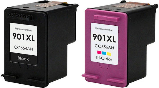 Πακέτο Συμβατών Μελανιών Εκτυπωτή InkJet HP 901XL Πολλαπλό (Color) / Μαύρο 2τμχ