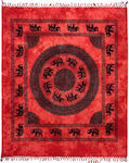 Pestemal Beach Towel Pareo Red with Fringes 240x220cm.