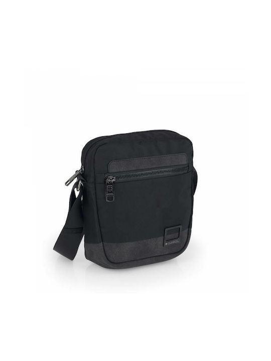 Gabol Fabric Shoulder / Crossbody Bag with Zipper, Internal Compartments & Adjustable Strap Black 17x8x22cm