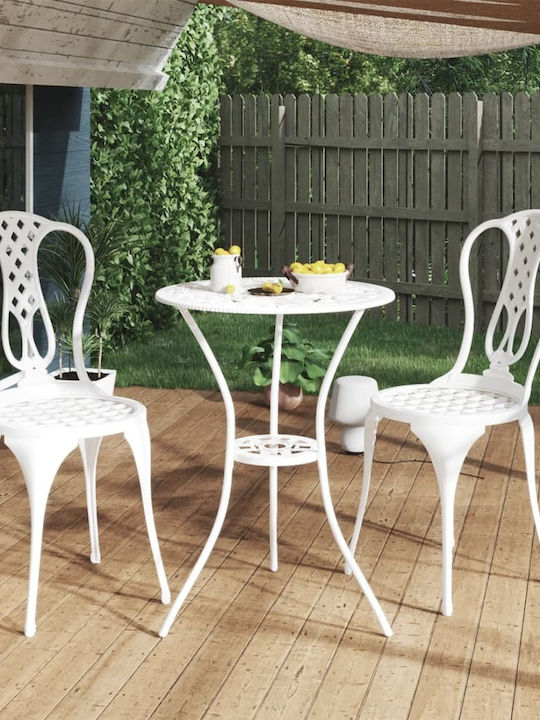 Garten- und Outdoor-Möbelsets für kleinen Raum 3 Stück Weiß