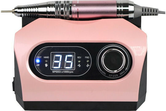 Mixcoco ZS-717 Τροχός Νυχιών Ρεύματος 65W Ροζ 35000 Στροφών με Πεντάλ