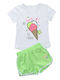 Funky Kids Set with Shorts Summer 2pcs White