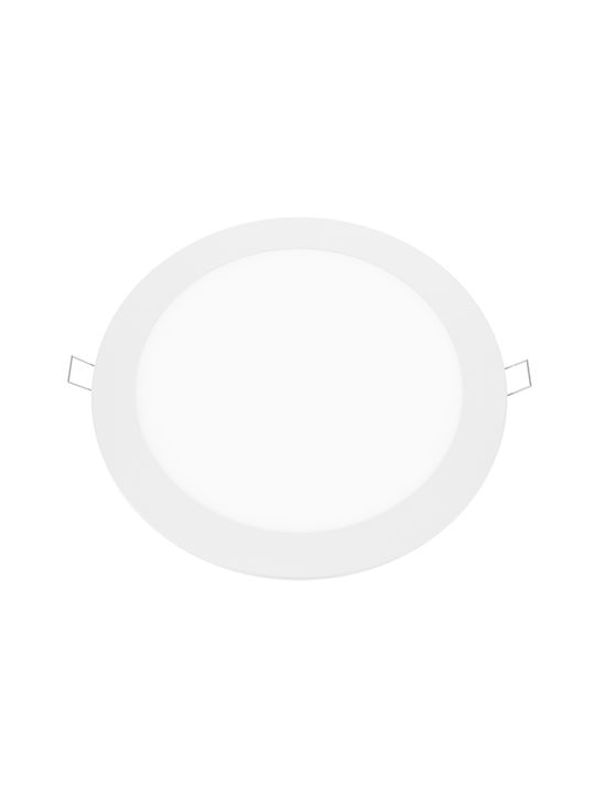 Aca Στρογγυλό Χωνευτό LED Panel 22W με Ψυχρό Λευκό Φως 6500K 22.5εκ.