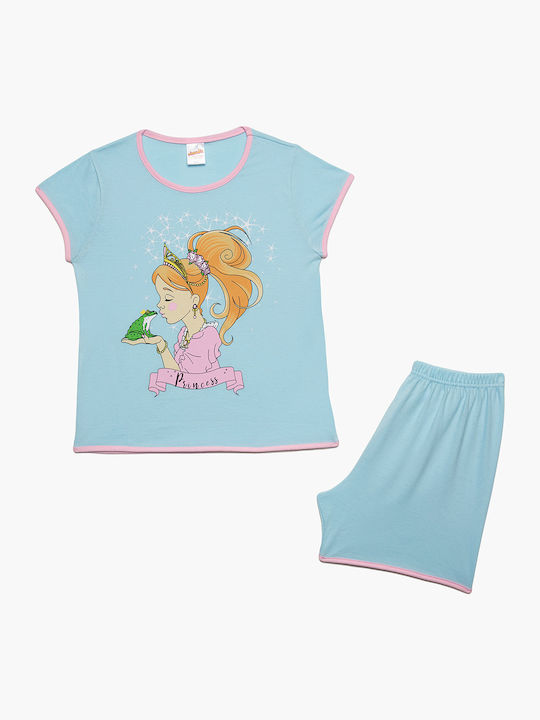 Minerva Kinder Schlafanzug Sommerlich Hellblau Princess