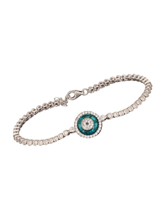 Silver Tennis Riviera Eye Bracelet